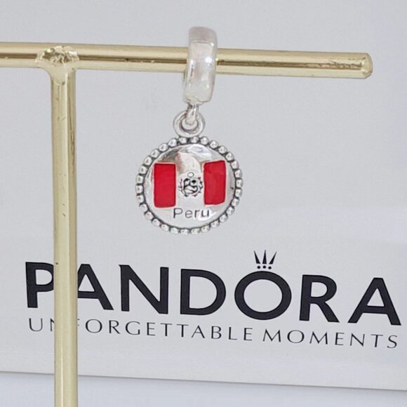 Pandora Jewelry - Pandora Peru Flag Exclusive Dangle Charm Travel Destination Pendant S925 Silver